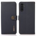 Skórzane Etui Pokrowiec KHAZNEH FRID do Samsung Galaxy S25+ 5G niebieskie