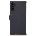 Skórzane Etui Pokrowiec KHAZNEH FRID do Samsung Galaxy S25+ 5G niebieskie