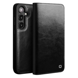 QIALINO Eleganckie Skórzane Etui do Samsung Galaxy S25+ czarne