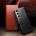 QIALINO Eleganckie Skórzane Etui do Samsung Galaxy S24 FE brązowe