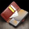 QIALINO Eleganckie Skórzane Etui do Samsung Galaxy S24 FE brązowe