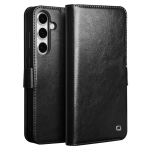 QIALINO Eleganckie Skórzane Etui do Samsung Galaxy S24 FE czarne