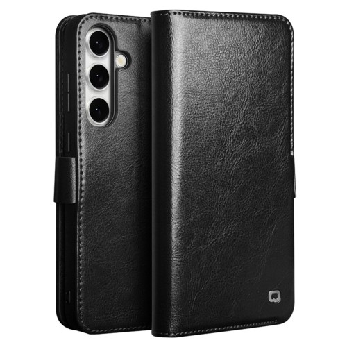 QIALINO Eleganckie Skórzane Etui do Samsung Galaxy S24 FE czarne