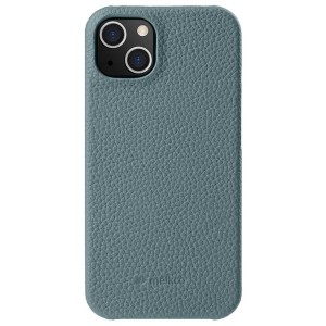 MELKCO Skórzane Etui Obudowa Plecki do iPhone 13 mini niebieskie