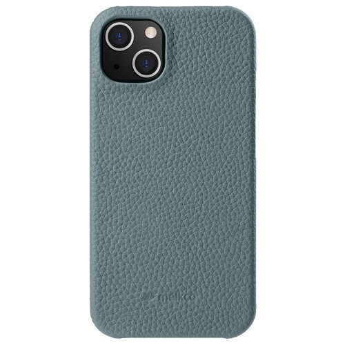 MELKCO Skórzane Etui Obudowa Plecki do iPhone 13 mini niebieskie