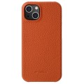 MELKCO Skórzane Etui Obudowa Plecki do iPhone 13 mini pomarańczowe