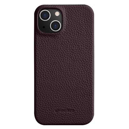 MELKCO Skórzane Etui Obudowa Plecki do iPhone 15 Plus fioletowe