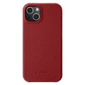 MELKCO Skórzane Etui Obudowa Plecki do iPhone 15 Plus czerwone