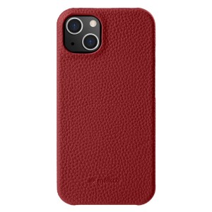 MELKCO Skórzane Etui Obudowa Plecki do iPhone 15 Plus czerwone