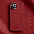 MELKCO Skórzane Etui Obudowa Plecki do iPhone 15 Plus czerwone