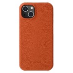 MELKCO Skórzane Etui Obudowa Plecki do iPhone 15 Plus pomarańczowe