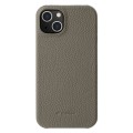 MELKCO Skórzane Etui Obudowa Plecki do iPhone 15 Plus szare