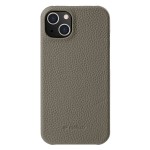 MELKCO Skórzane Etui Obudowa Plecki do iPhone 15 Plus szare