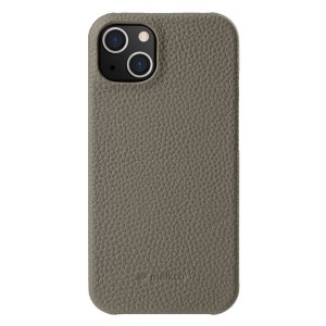 MELKCO Skórzane Etui Obudowa Plecki do iPhone 15 Plus szare