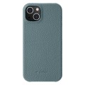 MELKCO Skórzane Etui Obudowa Plecki do iPhone 15 Plus niebieskie