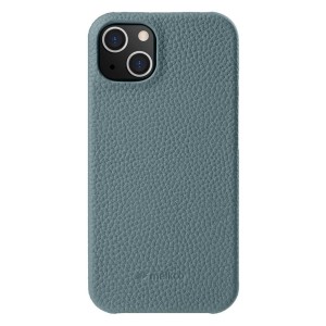 MELKCO Skórzane Etui Obudowa Plecki do iPhone 15 Plus niebieskie