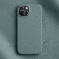 MELKCO Skórzane Etui Obudowa Plecki do iPhone 15 Plus niebieskie
