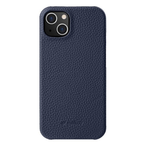 MELKCO Skórzane Etui Obudowa Plecki do iPhone 15 Plus granatowe
