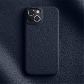 MELKCO Skórzane Etui Obudowa Plecki do iPhone 15 Plus granatowe