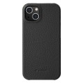 MELKCO Skórzane Etui Obudowa Plecki do iPhone 15 Plus czarne