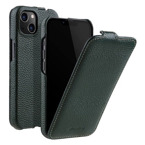 MELKCO MagSafe Skórzane Etui z Klapką do iPhone 14 Plus zielone