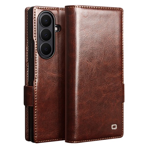 QIALINO Eleganckie Skórzane Etui do Samsung Galaxy Z Fold8 Ultra brązowe