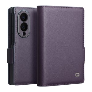 QIALINO Eleganckie Skórzane Etui do Samsung Galaxy Z Fold8 fioletowe