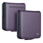 QIALINO Eleganckie Skórzane Etui do Samsung Galaxy Z Flip8 fioletowe