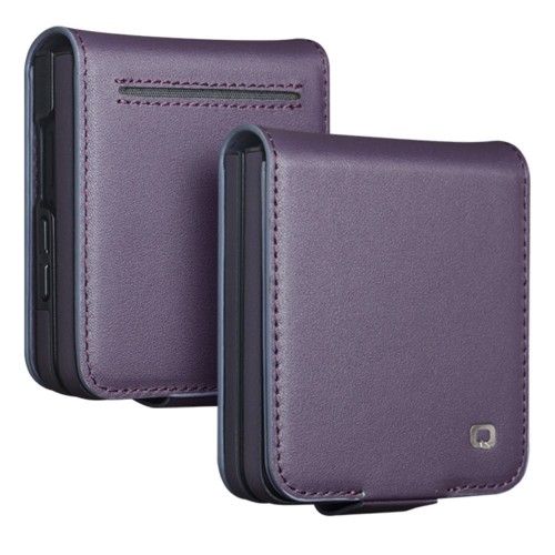 QIALINO Eleganckie Skórzane Etui do Samsung Galaxy Z Flip8 fioletowe