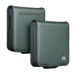 QIALINO Eleganckie Skórzane Etui do Samsung Galaxy Z Flip8 zielone