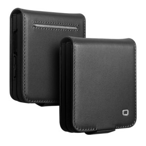QIALINO Eleganckie Skórzane Etui do Samsung Galaxy Z Flip8 czarne
