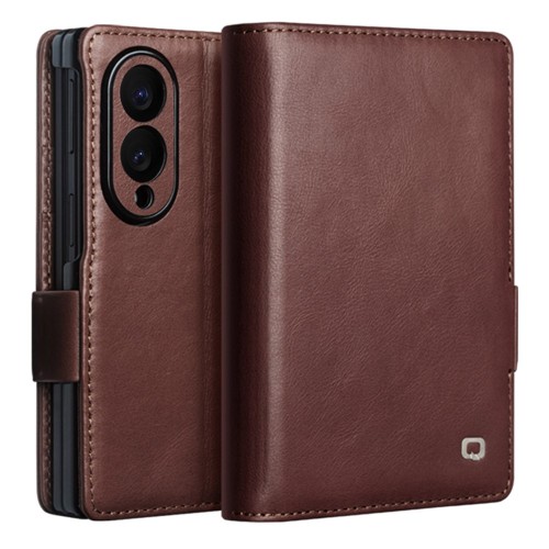 QIALINO Biznesowe Skórzane Etui do Samsung Galaxy Z Fold8 brązowe