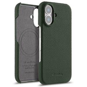 Skórzane Etui Plecki Melkco do iPhone 16 MagSafe zielone