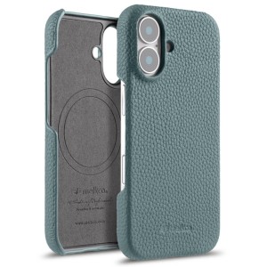Skórzane Etui Plecki Melkco do iPhone 16 MagSafe niebieskie
