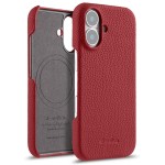 Skórzane Etui Plecki Melkco do iPhone 16 Plus MagSafe czerwone