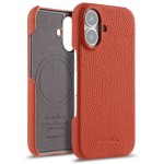 Skórzane Etui Plecki Melkco do iPhone 16 Plus MagSafe pomarańczowe