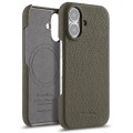Skórzane Etui Plecki Melkco do iPhone 16 Plus MagSafe szare