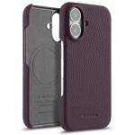 Skórzane Etui Plecki Melkco do iPhone 16 Plus MagSafe fioletowe