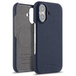 Skórzane Etui Plecki Melkco do iPhone 16 Plus MagSafe granatowe