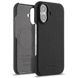 Skórzane Etui Plecki Melkco do iPhone 16 Plus MagSafe czarne