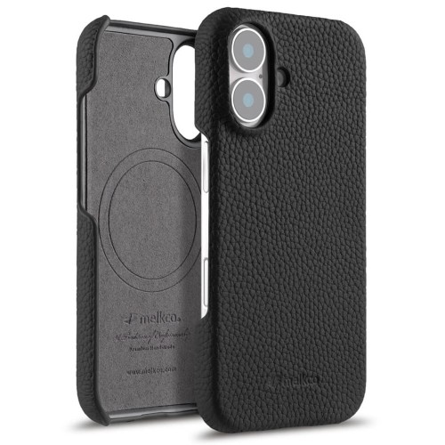 Skórzane Etui Plecki Melkco do iPhone 16 Plus MagSafe czarne