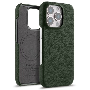 Skórzane Etui Melkco do iPhone 16 Pro MagSafe zielone