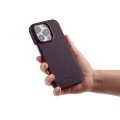 Skórzane Etui Melkco do iPhone 16 Pro MagSafe fioletowe