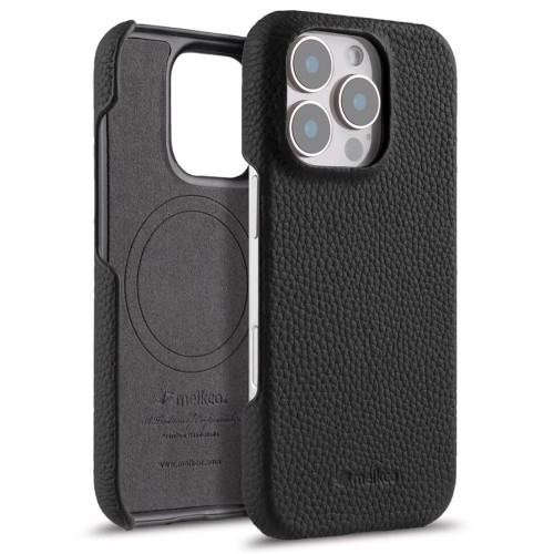 Skórzane Etui Melkco do iPhone 16 Pro MagSafe czarne