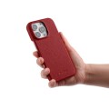 Skórzane Etui Melkco do iPhone 16 Pro MagSafe czerwone