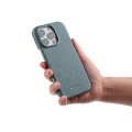 Skórzane Etui Melkco do iPhone 16 Pro MagSafe niebieskie