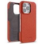 Skórzane Etui Melkco do iPhone 16 Pro MagSafe pomarańczowe