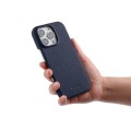 Skórzane Etui Melkco do iPhone 16 Pro MagSafe granatowe