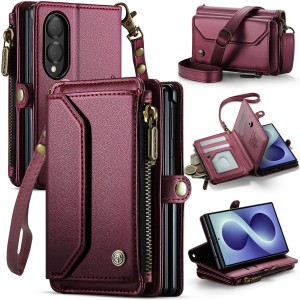 CASEME Etui Pokrowiec Portfel do Samsung Z Fold8 bordowe