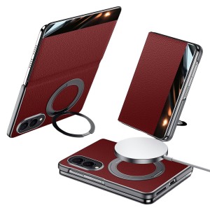 Skórzane Etui SULADA do Samsung Galaxy Z Fold8 bordowe
